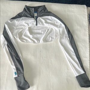 Luna White and Gray Cropped Jacket cycling/triathlon Wear